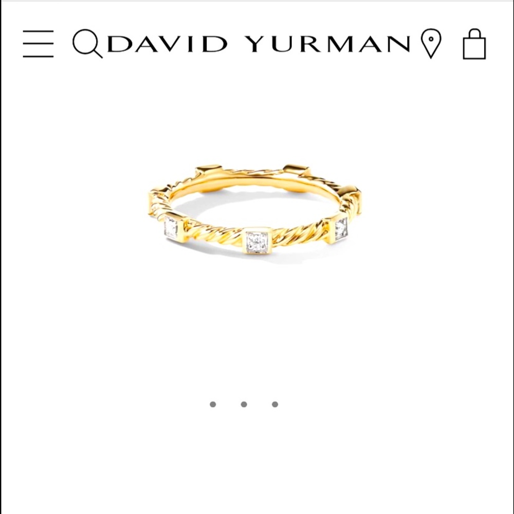 BRAND NEW David Yurman cable ring 18 K yellow gold and diamonds